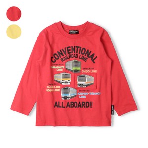 JR在来線電車仕掛け長袖Tシャツ  K54822 山手線 総武線 京浜東北線 中央線 前後にプリント 本体綿100％
