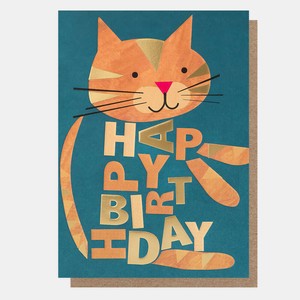 【カード】HAPPY BIRTHDAY GINGER CAT