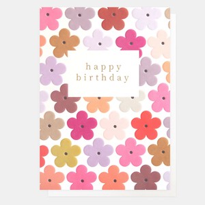 【カード】HAPPY BIRTHDAY MULTI FLOWER HEADS