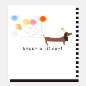 【カード】HAPPY BIRTHDAY SAUAGE DOG WITH BALOONS