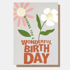 【カード】WISHING YOU A WONDERFUL BIRTHDAY FLOWERS IN POT