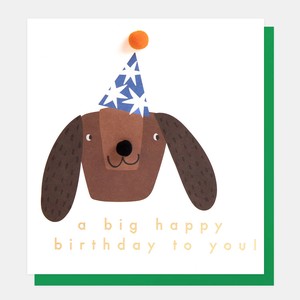 【カード】A BIG HAPPY BIRTHDAY TO YOU! DOG WITH PARTY HAT