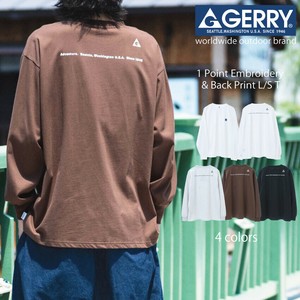 【2025AW新作】GERRY ヘビーウェイト16/-OE天竺 ロゴ 胸刺繍 バックプリント 長袖Tシャツ