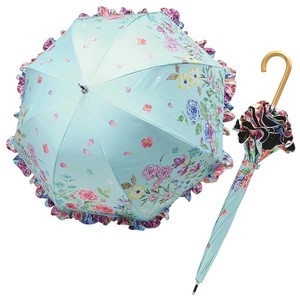 カサノヴァ 晴雨兼用長傘 (フリル付)(フラワーブルー)