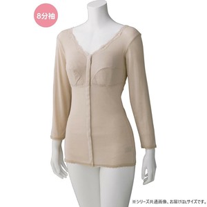 ケアファッション ソフトカップ付8分袖ホックシャツ(婦人) ベージュ L 9858802