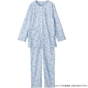 ケアファッション ワンタッチテープ+腰開きパジャマ(婦人) サックス M 9809201
