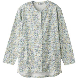 ケアファッション カットマグネット釦カーディガン(指先ストレッチ)(婦人) イエロー M〜L 82060101