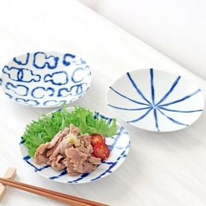 美濃焼　藍ごのみ大きめ取皿セット　3柄組