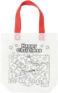 クリスマスぬりえトートバッグ 2柄混(別柄両面プリント) 10-35