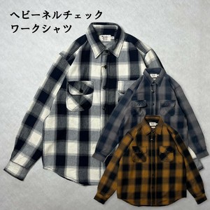 ヘビーネルチェックワークシャツ　アメカジ　ストリート　カジュアル　ネルシャツ　ヘビーウェイト