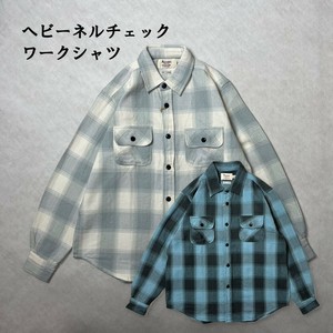 ヘビーネルチェックワークシャツ　アメカジ　ストリート　カジュアル　ネルシャツ　ヘビーウェイト
