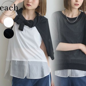 【each  新作】ドライタッチ綿ｵｰｶﾞﾝｼﾞｰ裾切替タンクトップ　 2025SS　AW　 2025人気 each東京