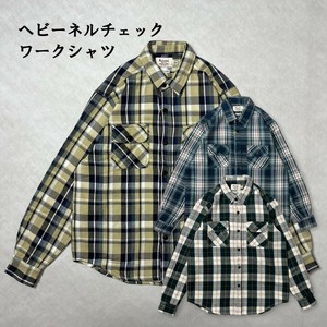 ヘビーネルチェックワークシャツ　アメカジ　ストリート　カジュアル　ネルシャツ　ヘビーウェイト