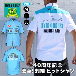 レイトンハウス 40周年記念 限定 レーシングチーム 半袖 ピットシャツ メンズ F1 モータースポーツ レトロ