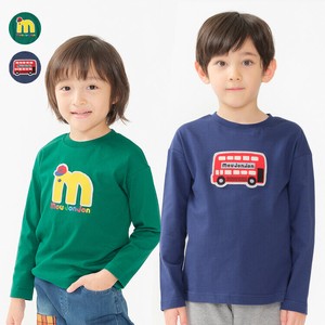 ロゴ・バスワッペン付長袖Tシャツ  M54803  本体綿100％　2柄込み　無地　シンプル　通園通学