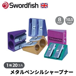 Swordfish メタルカラー 2つ穴 鉛筆削り【アソートカラー 20個組】（イギリス・輸入・文房具・文具）
