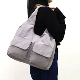 ★【COOCO クーコ】ツヤナイロンフラップポケットトートバッグ/A4対応 通勤 通学 A4　SALE