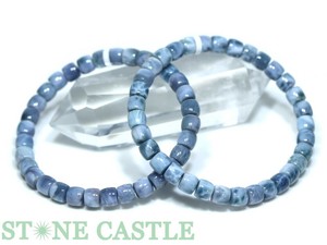 ☆高品質☆【ブレスレット】パープルラリマー (6A) 筒型 約6x6.5mm 【天然石 パワーストーン】