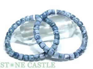 ☆高品質☆【ブレスレット】パープルラリマー (6A) 筒型 約6x7mm 【天然石 パワーストーン】