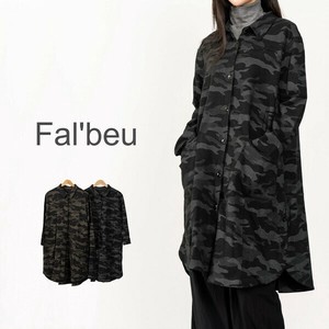 【新作】迷彩柄ロングシャツジャケット　コットン　伸縮性高め　2色展開