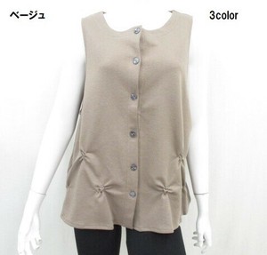 【秋冬新商品】つまみ飾りデザイン前開きベスト