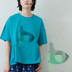 ハッピープライス！【マンボウ刺繍Tシャツ】emago 北欧 大人の ナチュラル カジュアル