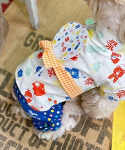 【2025春夏新作】HAPPYハッピ 犬服 祭り ハッピ 半袖