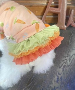 【2025春夏新作】NにんじんチュチュSK 犬服 チュールフリルスカート