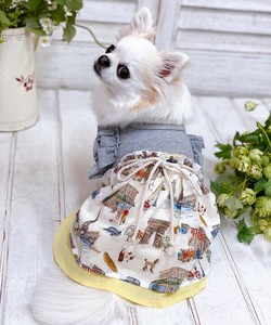 【2025春夏新作】パリでお散歩OP 犬服 フランスパリ 半袖ワンピース 天竺 UVカット