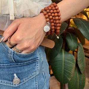 MARAブレスレット　サンダルウッド　ロングネ ックレス　数珠　瞑想　ヨガ　ラップブレス