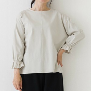 【2025秋冬新作 Crea delice】73711 サラサラな肌触り コットン100％ フリルスリーブTシャツ 8分袖