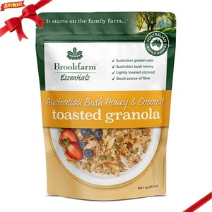 BROOKFARM ブッシュハニー＆ココナッツグラノーラ 1kg オーツ麦 朝食 シリアル 健康食品 ナッツ入り