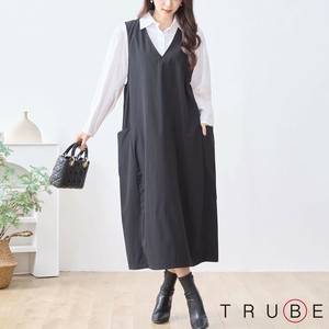 2025年新商品 洋装/连衣裙 V领 口袋 L尺寸 裙子