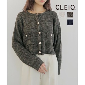 【予約】ツイードライク金ボタン カーディガン/CLEIO 2025秋冬新作