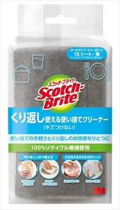 スコッチブライト繰り返し使える使い捨てクリーナー（ヘッダー付） 【たわし・ふきん】