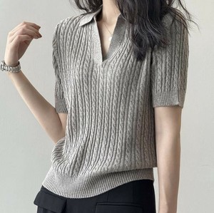 u29129トップス レディース Tシャツ カットソー Vカラー 短袖 3色 韓国風 2025秋新作