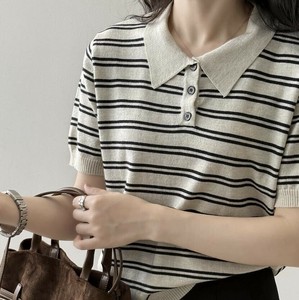 u29132トップス レディース Tシャツ カットソー ボーダー 短袖 2色 韓国風 2025秋新作