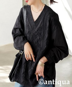 [antiqua] Button Shirt/Blouse Ladies fashion 100% Cotton