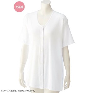 ケアファッション 3分袖大寸ホックシャツ(婦人) ホワイト 4L 3811308