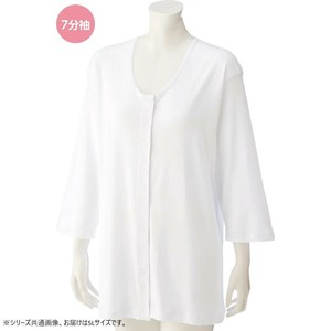 ケアファッション 7分袖大寸ワンタッチシャツ(婦人) ホワイト 5L 3812314