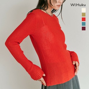 【アンチピリング】トップス《シアーリブコットンニット 全5色》