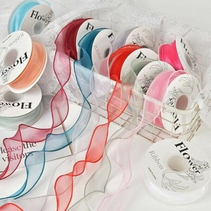 【ラッピングリボン】オーガンジーリボン/全23色/ゴージャス/シンプル/シースルー/花束/プレゼント/結婚式