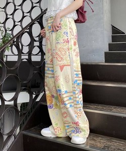 【2025春夏新作】落書きパッチワークPT 落書風総柄POPパンツ