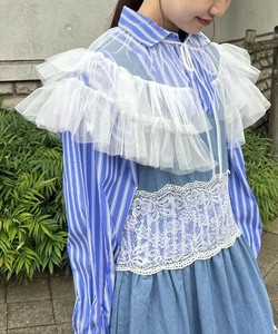 甘さ格上げのチュール衿 フロントリボンチュールフリル衿