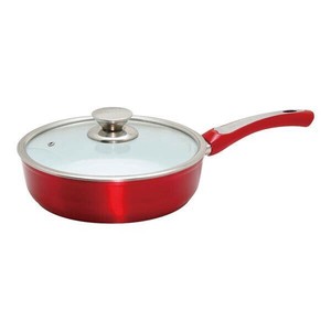 D&S　シャイニーセラミックディープパン　24cm　ガラス蓋付　ASYI201