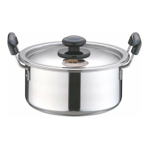 遠藤商事　SAステンレス　プラ柄　厚板実用鍋　22cm　AZT0722