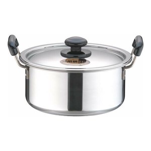 遠藤商事　SAステンレス　プラ柄　厚板実用鍋　24cm　AZT0724
