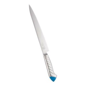 下村工業　龍治　ステンカラー　筋引包丁　24cm　ブルー　ALY9105