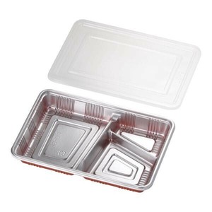 福助工業　仕切付弁当容器　透明蓋付(100セット入)　LC-9P　GBV1902