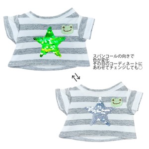 【2025年秋冬新作】【かえるのピクルス】 かえるのピクルスビーンドール用 スパンコールT シャツ（スター）